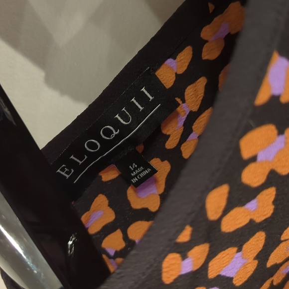 Eloquii Black and Purple Patterned Dress - Picture 3 of 8